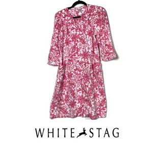 White Stag Pink & White House Coat EUC
